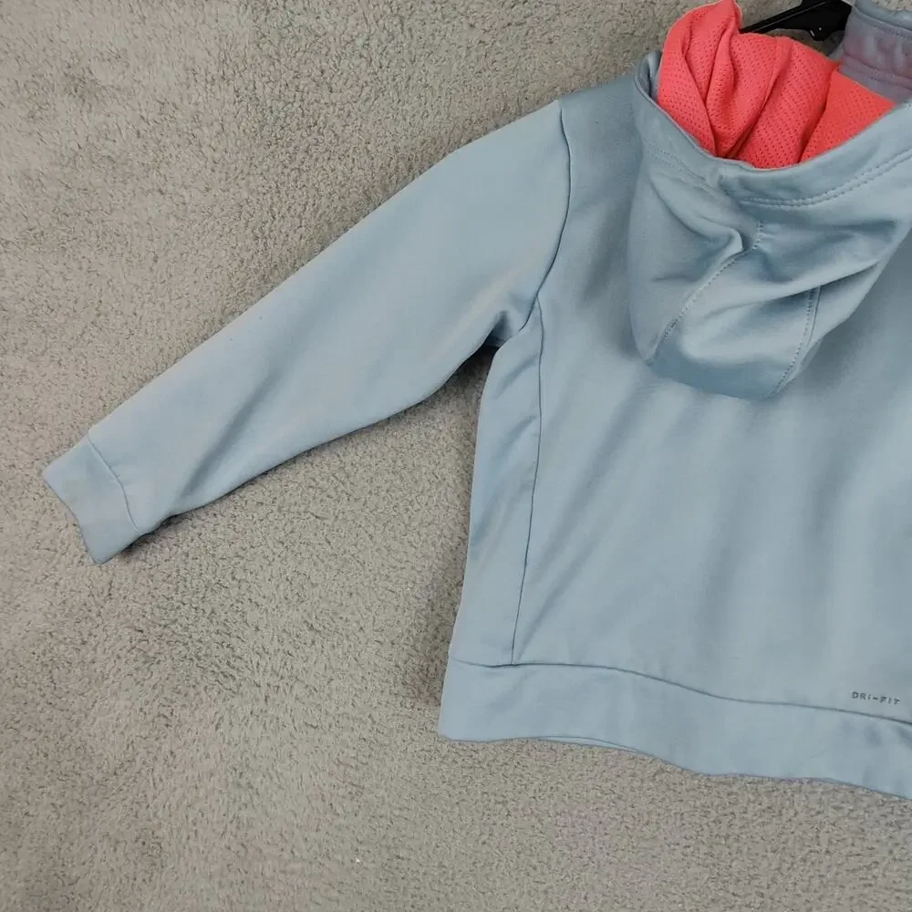 Nike Hoodie Grey Blue 6X Full Zip Long Sleeve Shacket Hooded Sweater Dri fit